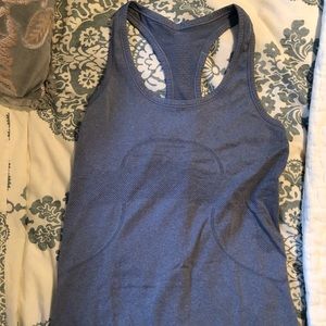 Lululemon Swiftly Tank size 6 light gray/blue